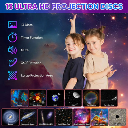 GalaxyMaster™ – Proiettore Stellato 360° con 13 Effetti Galassia