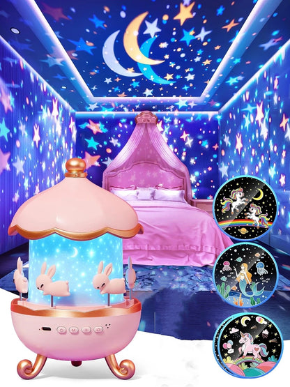 Proiettore Galassia Magico con Speaker Bluetooth – Luci Notturne per Bambini (12 Film Inclusi)