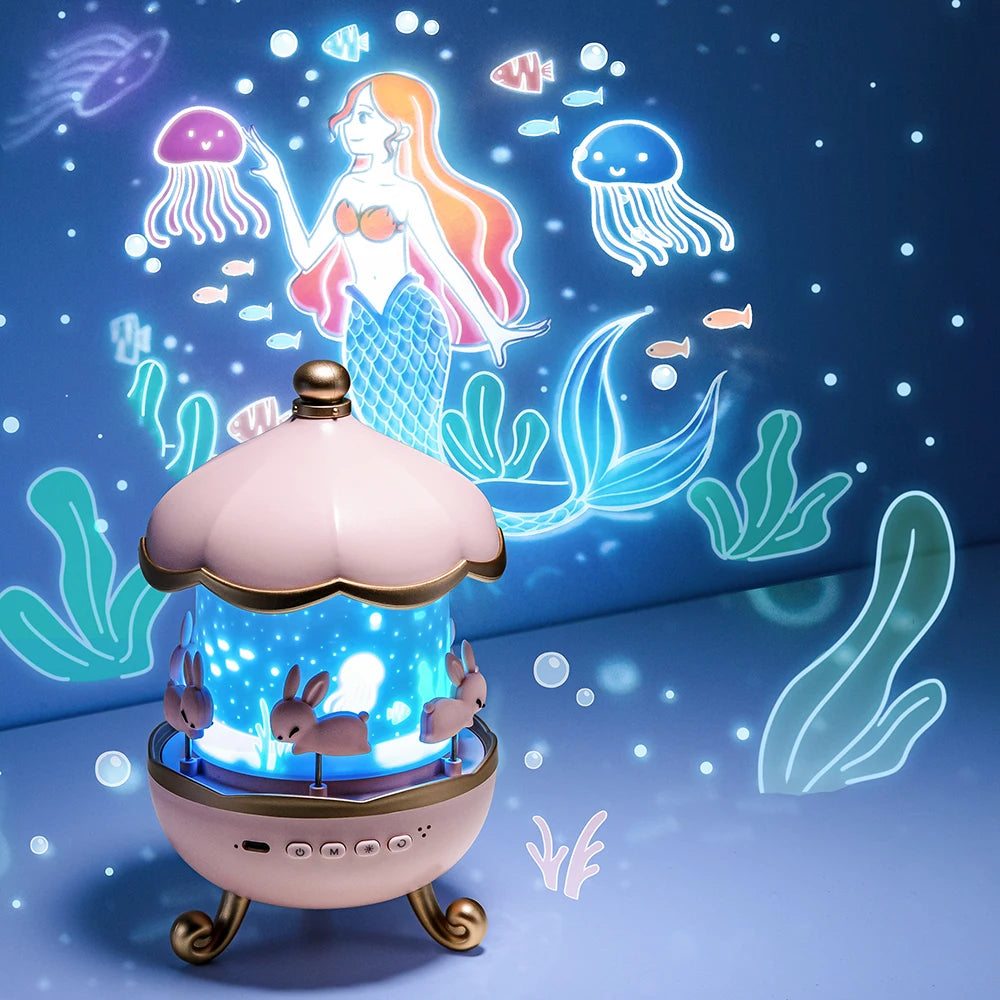 Proiettore Galassia Magico con Speaker Bluetooth – Luci Notturne per Bambini (12 Film Inclusi)